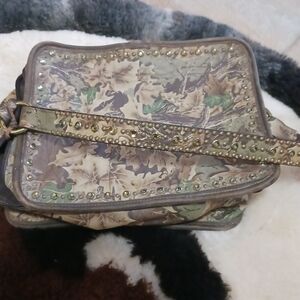 Camouflage Studded Makeup Bag